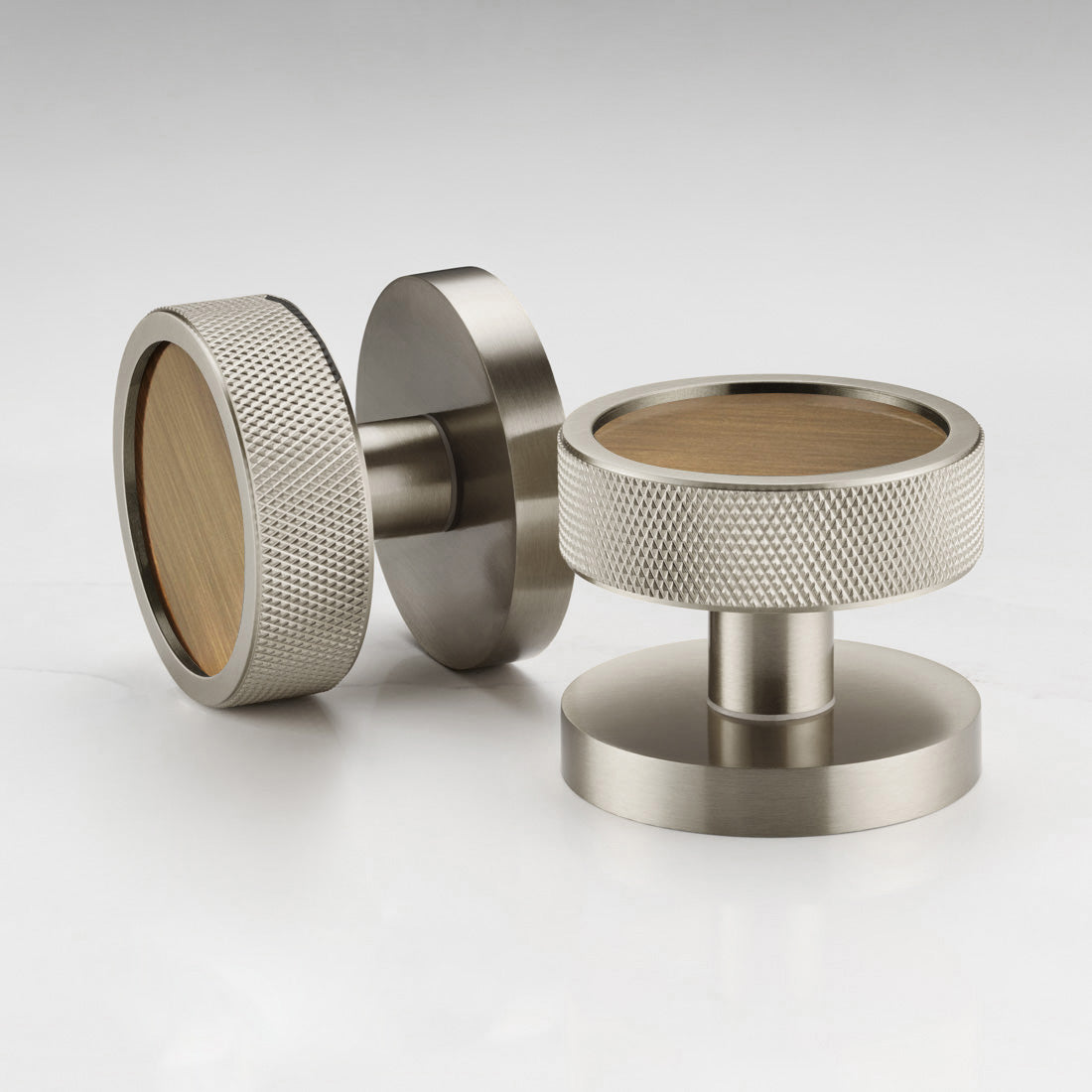 Brass Mortice Door Knobs in Silver