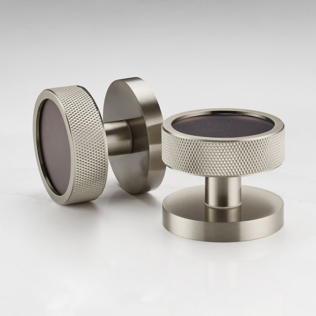 Brass Mortice Door Knobs in Silver