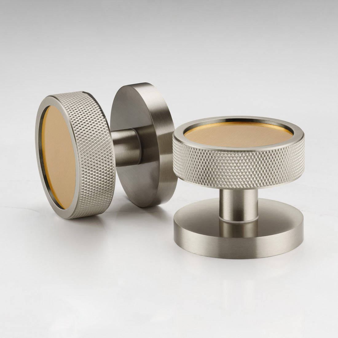 Brass Mortice Door Knobs in Silver