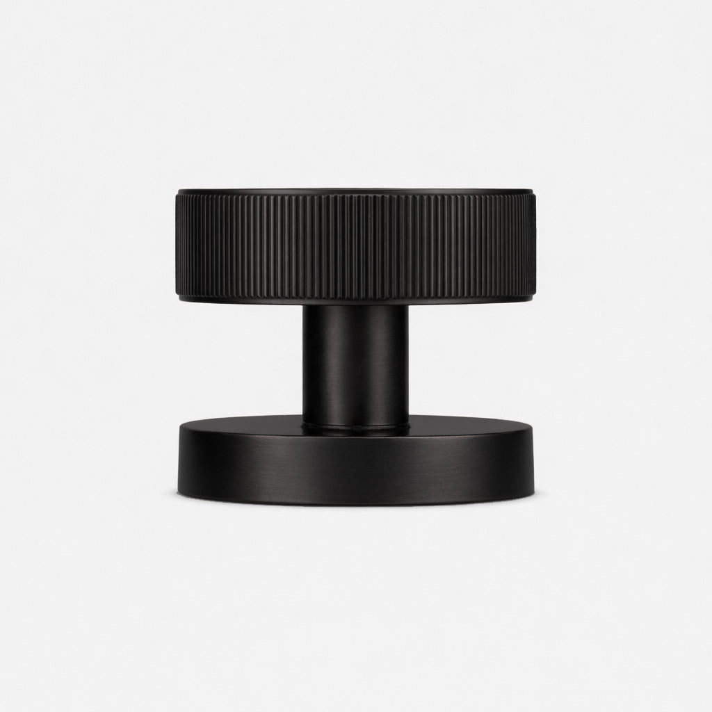 Custom Colour Brass Mortice Door Knobs Linear in Black