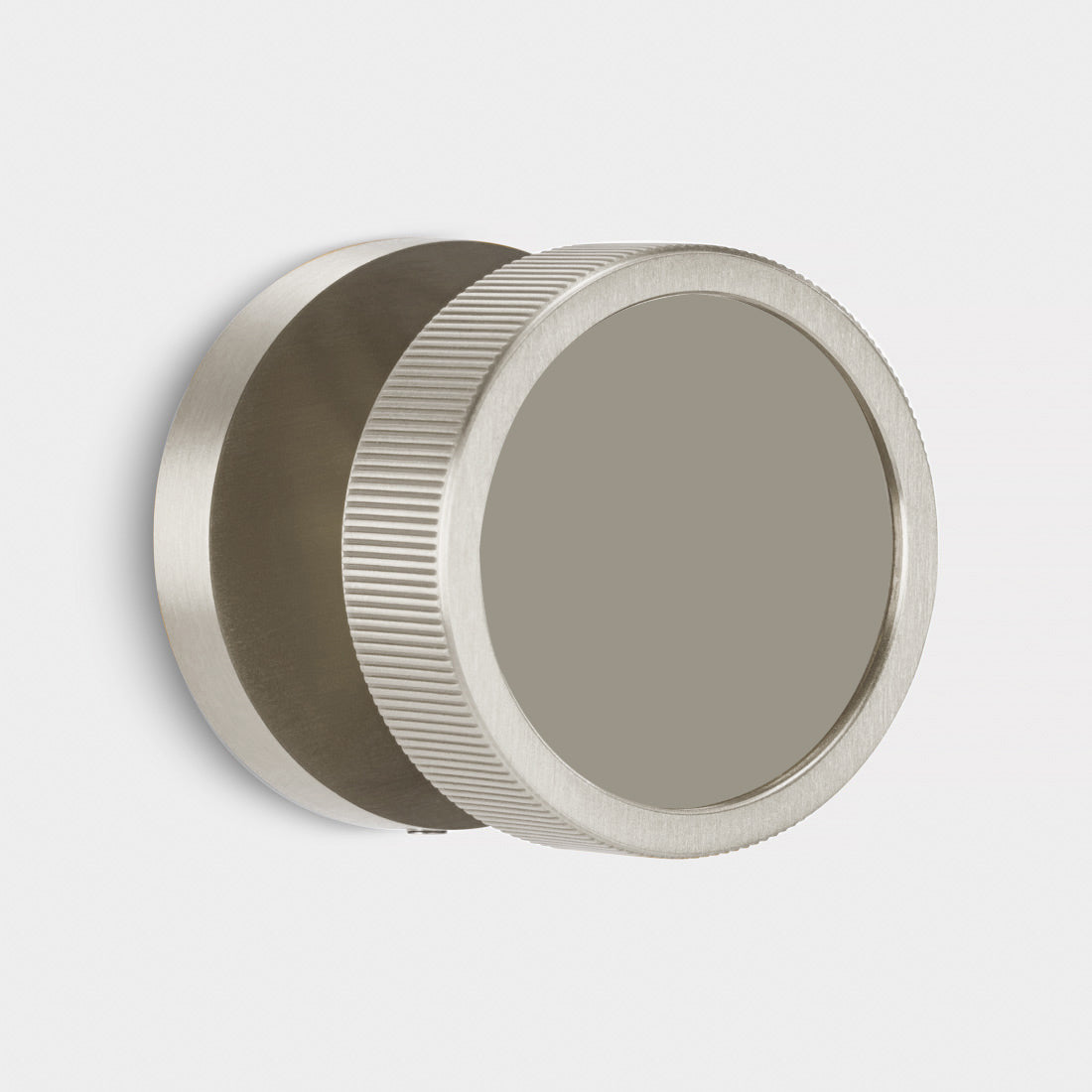 Custom Colour Brass Mortice Door Knobs Linear in Silver