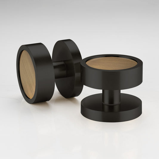 Brass Mortice Door Knobs in Black – product view 3