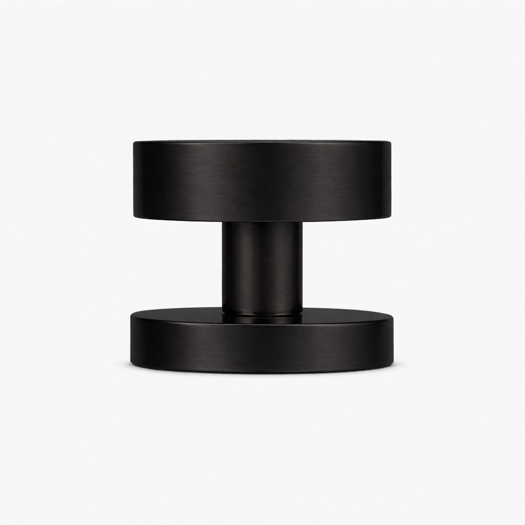Brass & Leather Mortice Door Knobs in Bronze