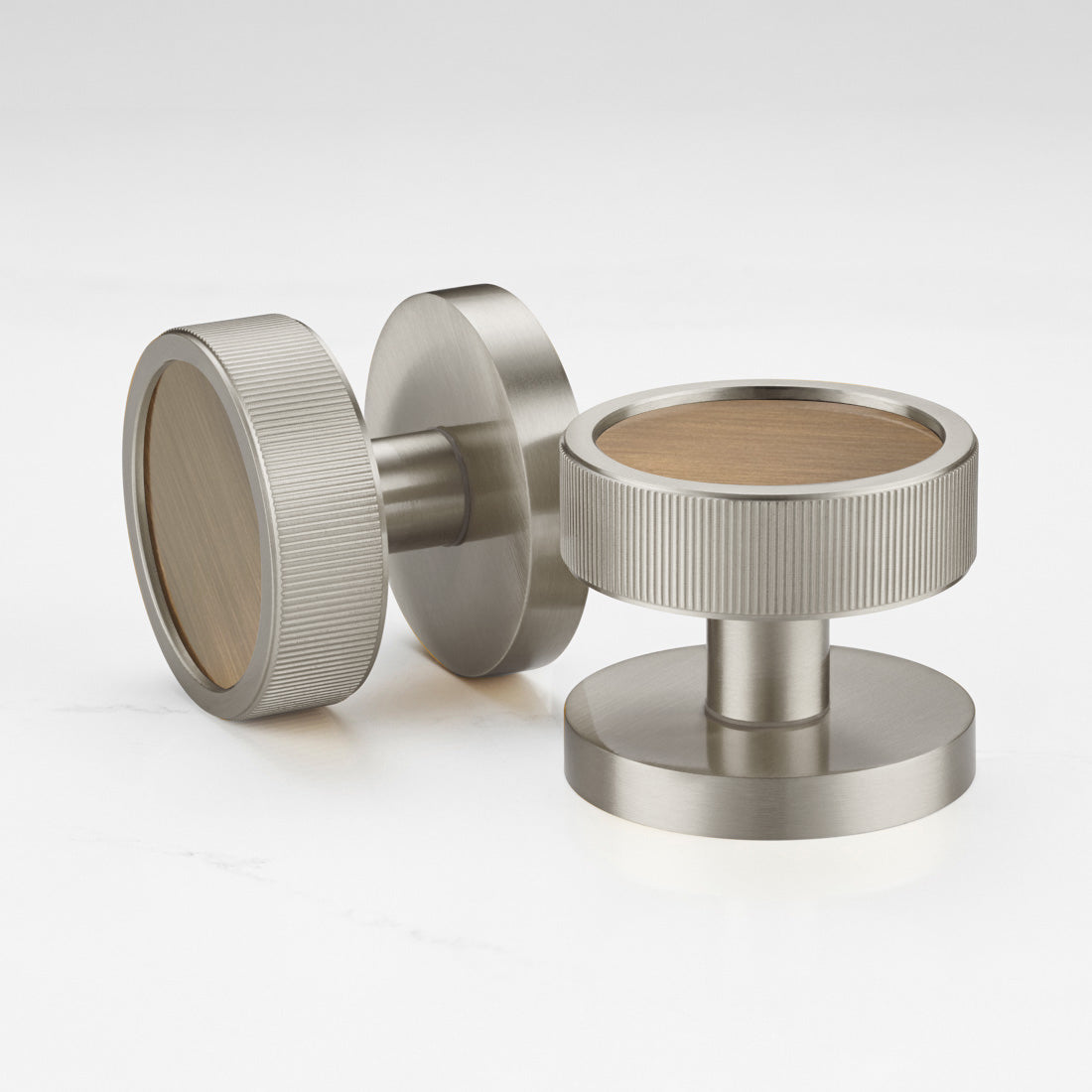 Brass Mortice Door Knobs in Silver