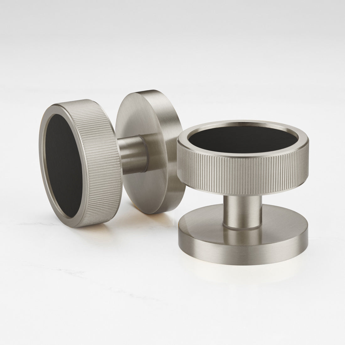 Brass Mortice Door Knobs in Silver