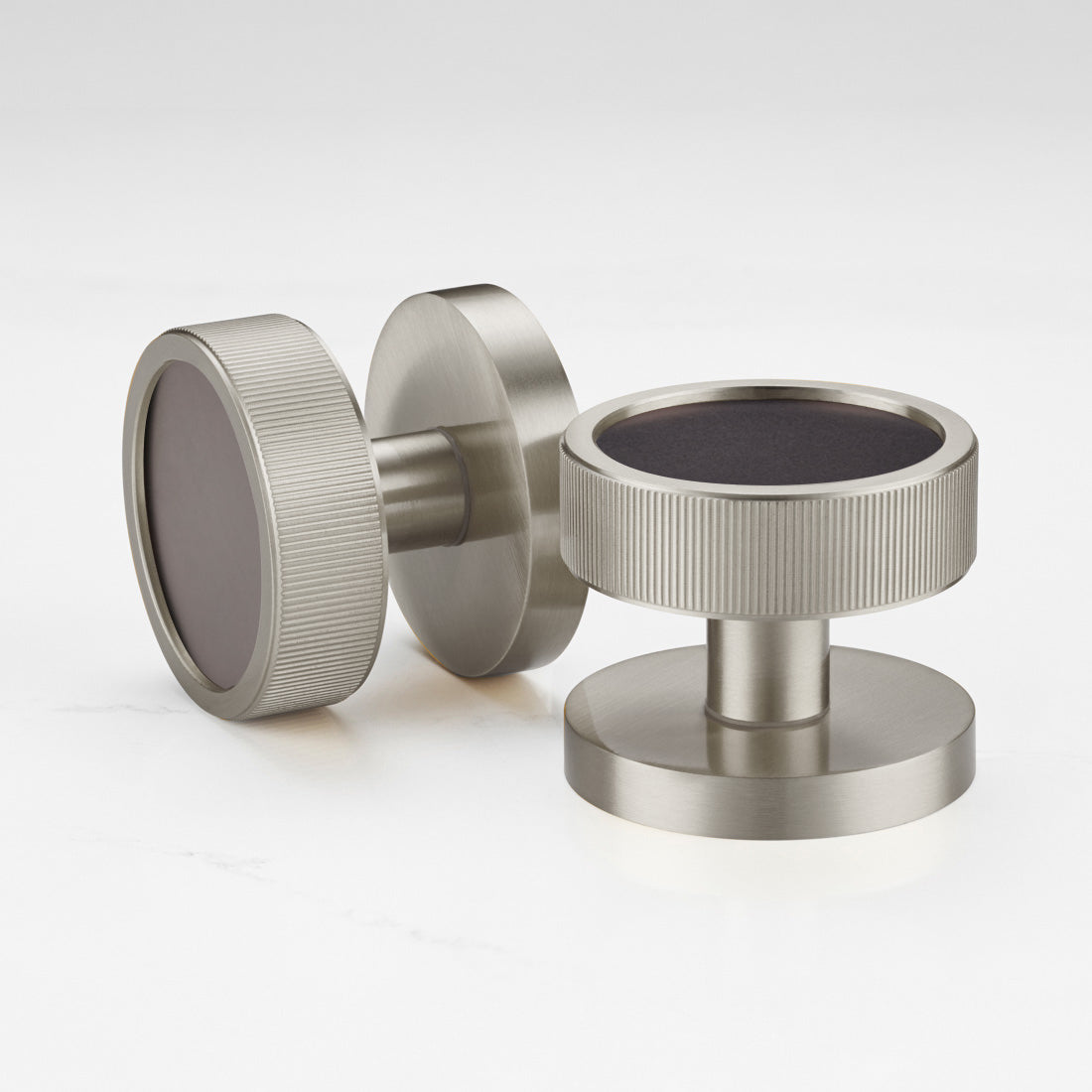 Brass Mortice Door Knobs in Silver