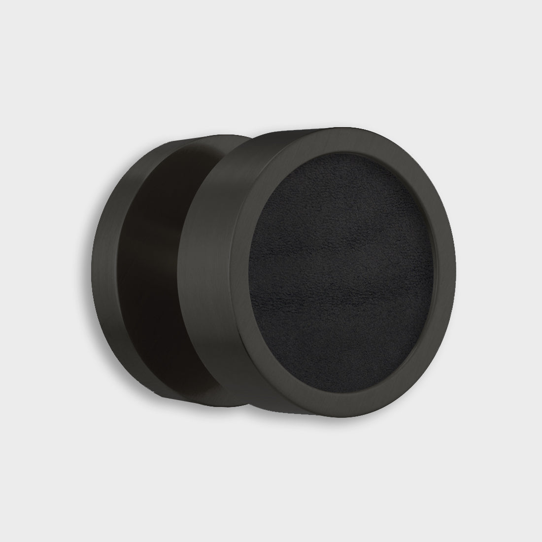 Brass & Leather Mortice Door Knobs in Black