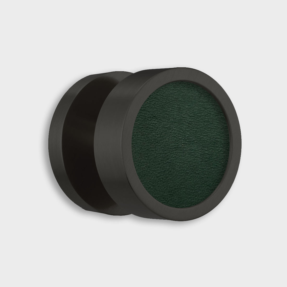 Brass & Leather Mortice Door Knobs in Black