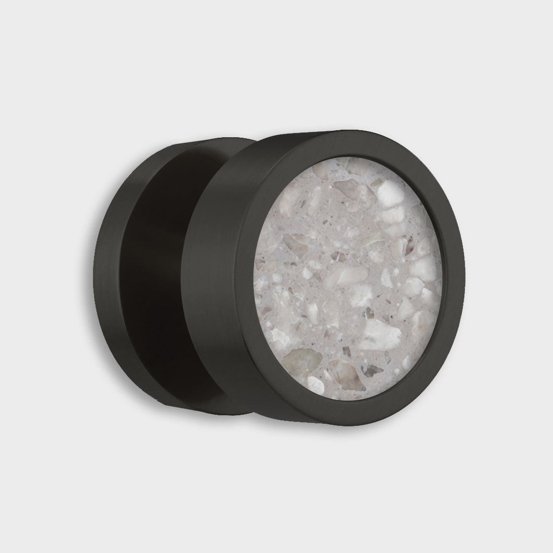 Brass & Terrazzo Mortice Door Knobs in Black