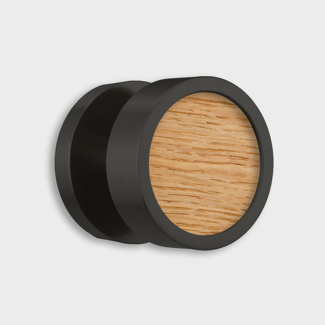 Brass & Wood Mortice Door Knobs in Black