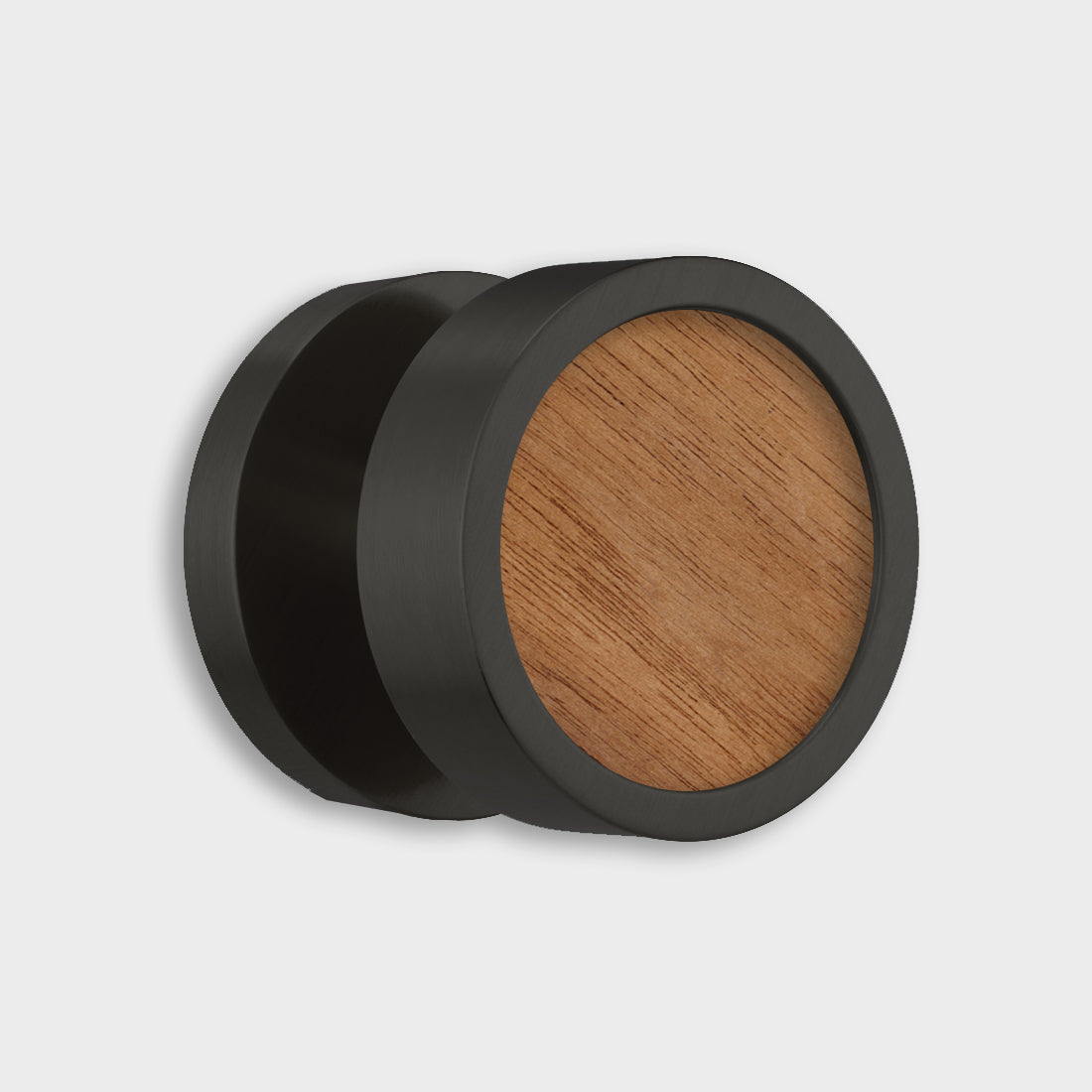 Brass & Wood Mortice Door Knobs in Black