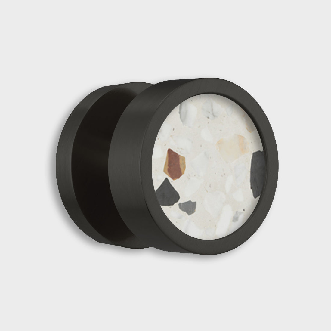 Brass & Terrazzo Mortice Door Knobs in Black