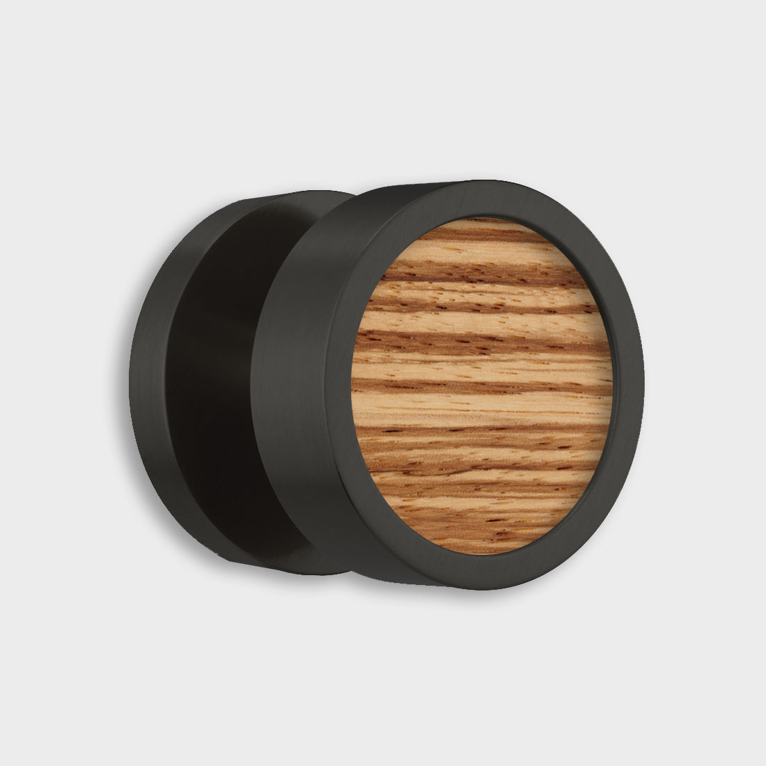 Brass & Wood Mortice Door Knobs in Black