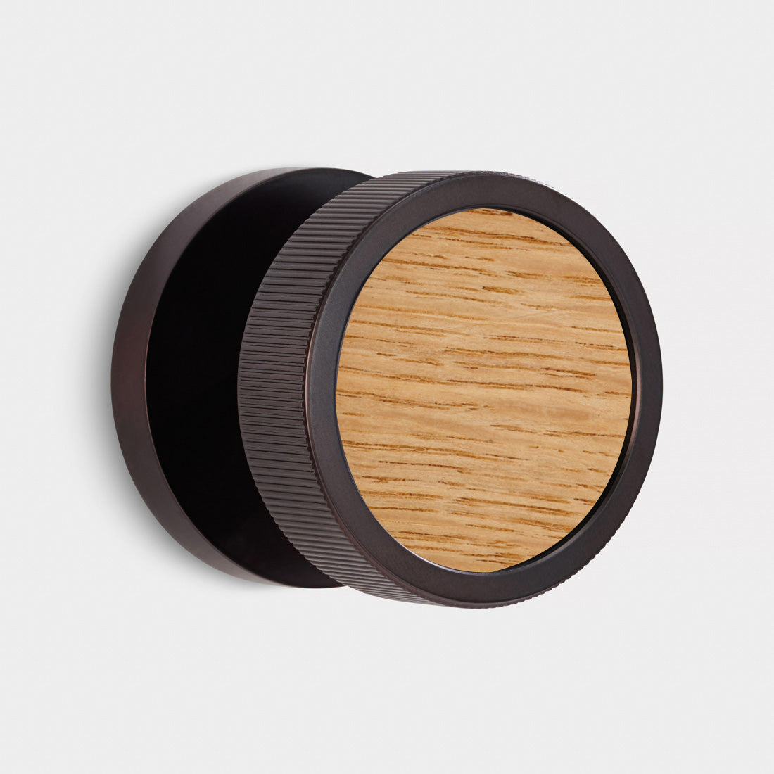 Brass & Wood Mortice Door Knobs in Bronze
