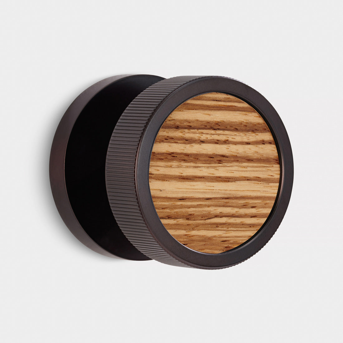 Brass & Wood Mortice Door Knobs in Bronze