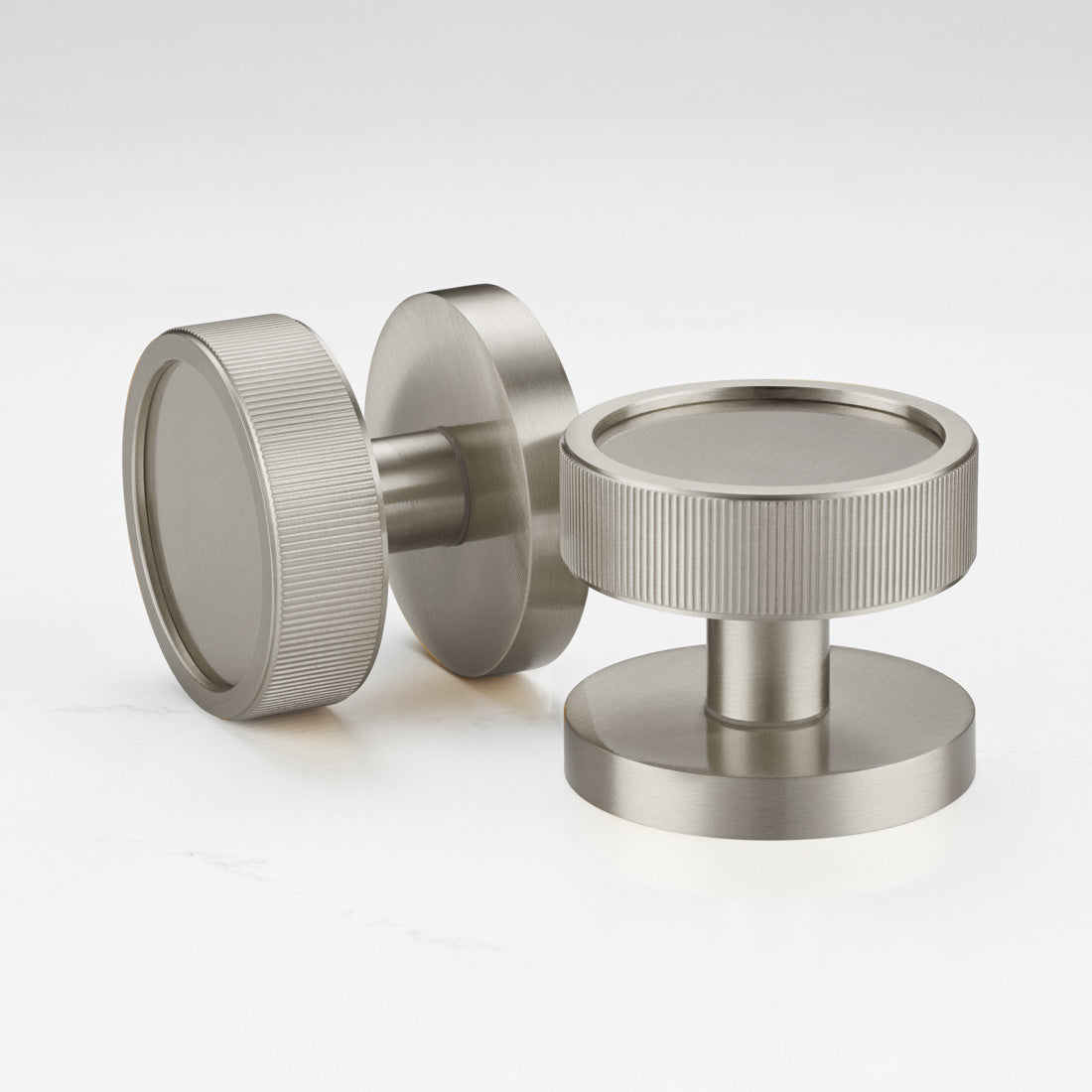 Brass Mortice Door Knobs in Silver