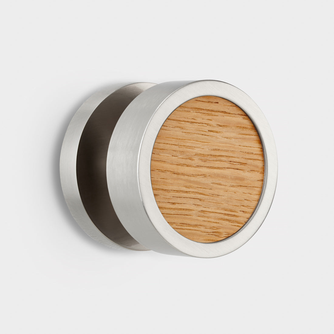 Brass & Wood Mortice Door Knobs in Silver
