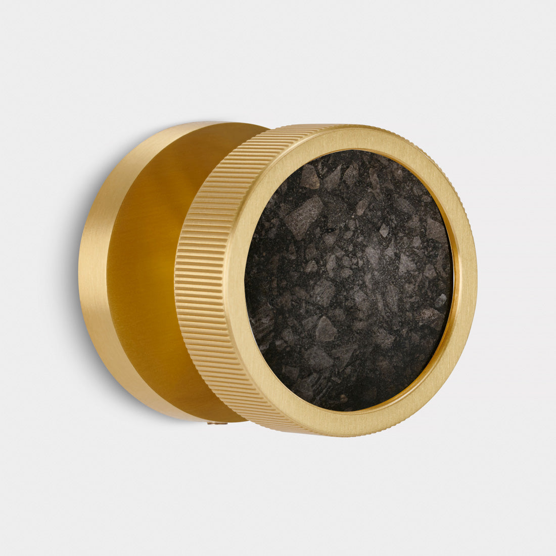 Brass & Terrazzo Mortice Door Knobs in Gold