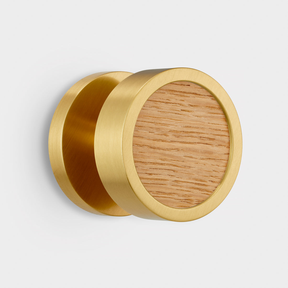 Brass & Wood Mortice Door Knobs in Gold