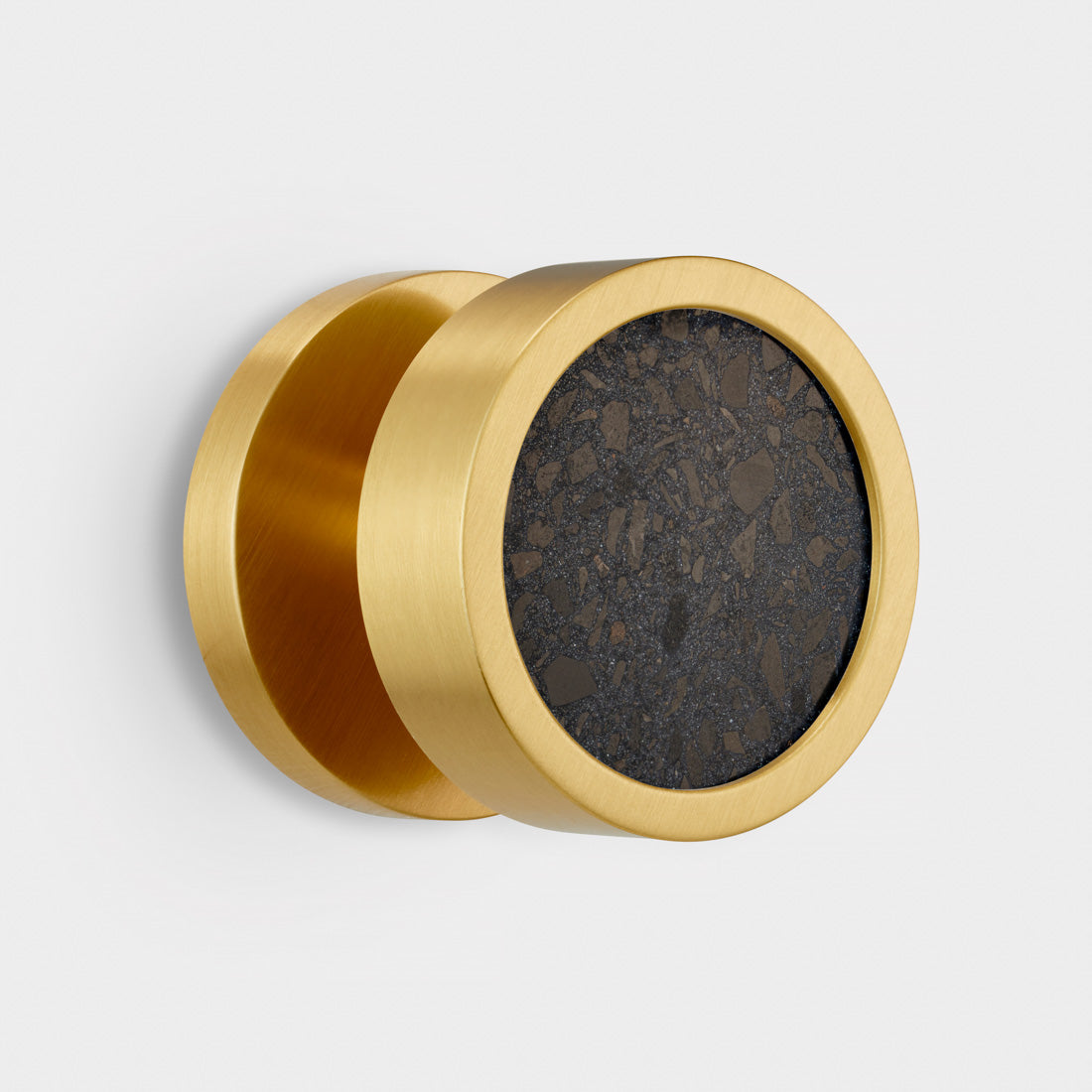 Brass & Terrazzo Mortice Door Knobs in Gold
