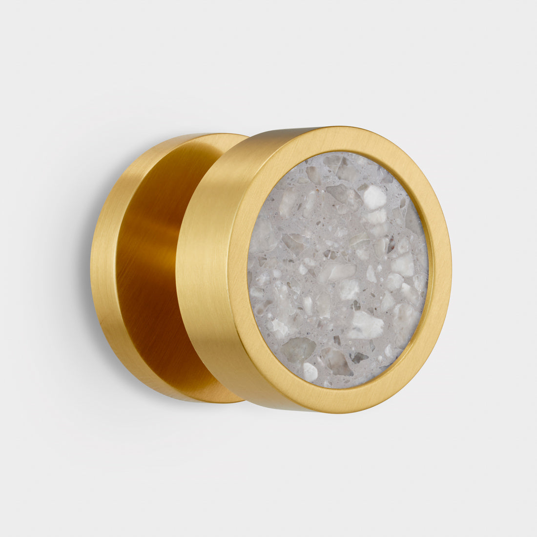 Brass & Terrazzo Mortice Door Knobs in Gold