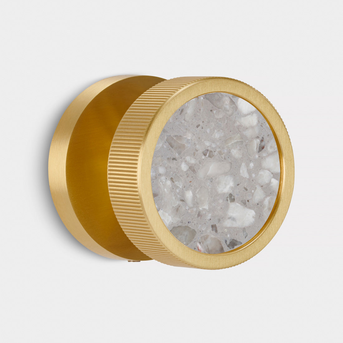 Brass & Terrazzo Mortice Door Knobs in Gold