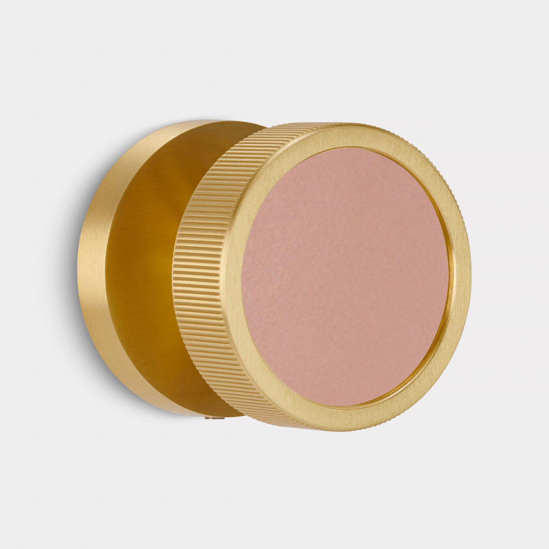 Brass & Leather Mortice Door Knobs in Gold