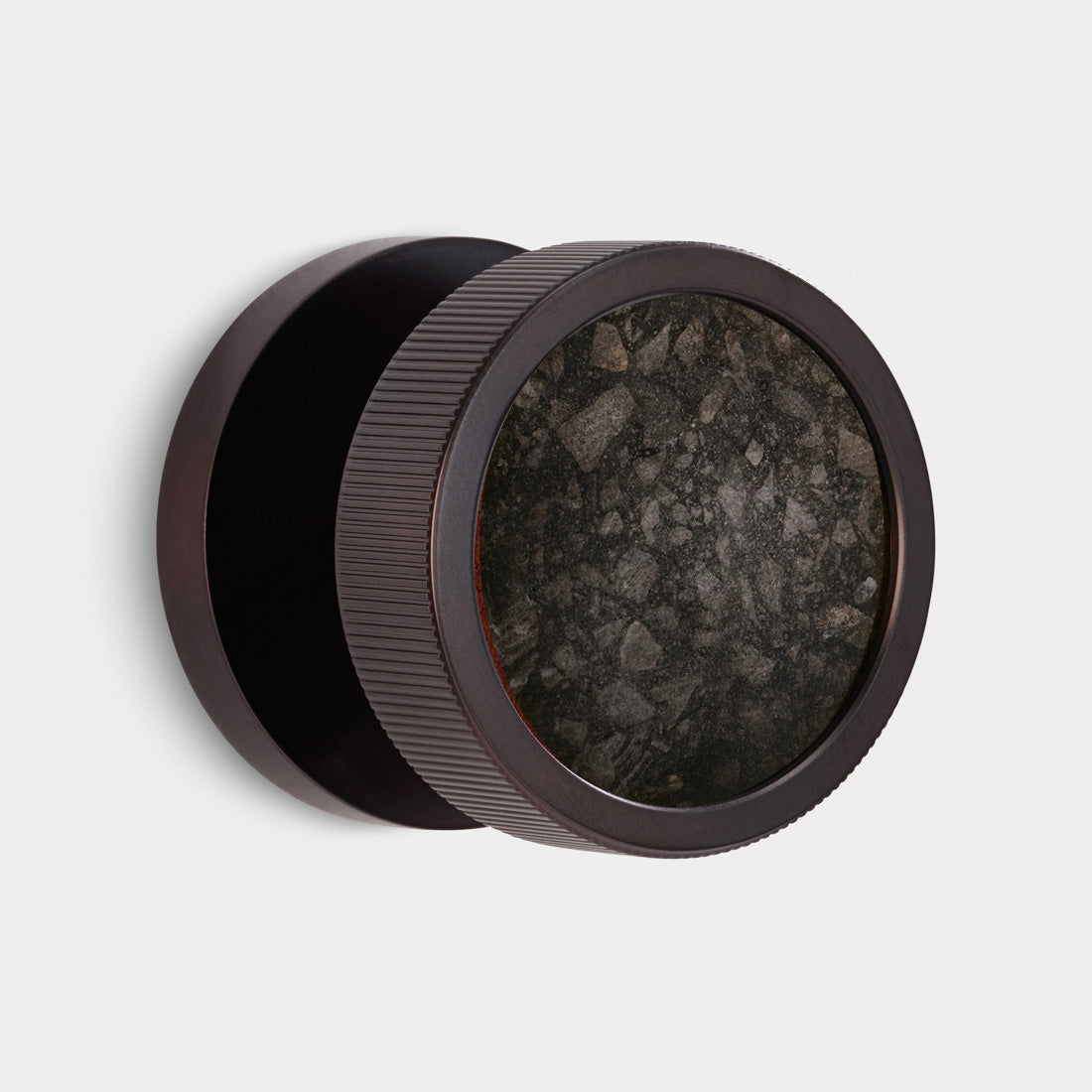 Brass & Terrazzo Mortice Door Knobs in Bronze