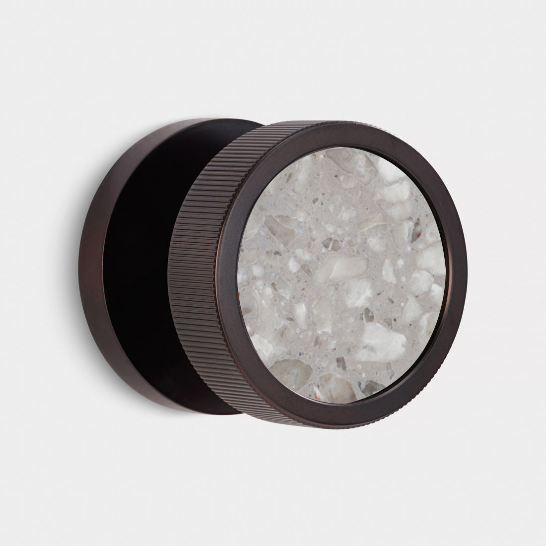 Brass & Terrazzo Mortice Door Knobs in Bronze