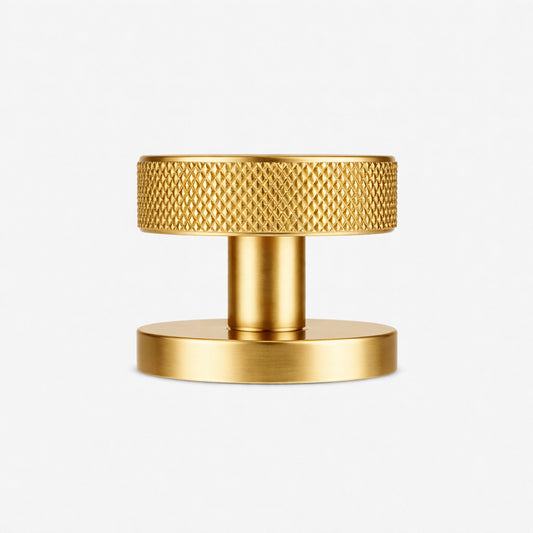 Custom Colour Brass Mortice Door Knobs Knurled in Gold