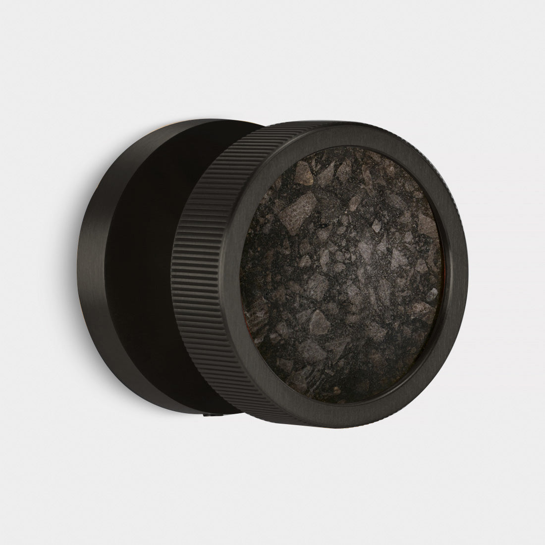 Brass & Terrazzo Mortice Door Knobs in Black