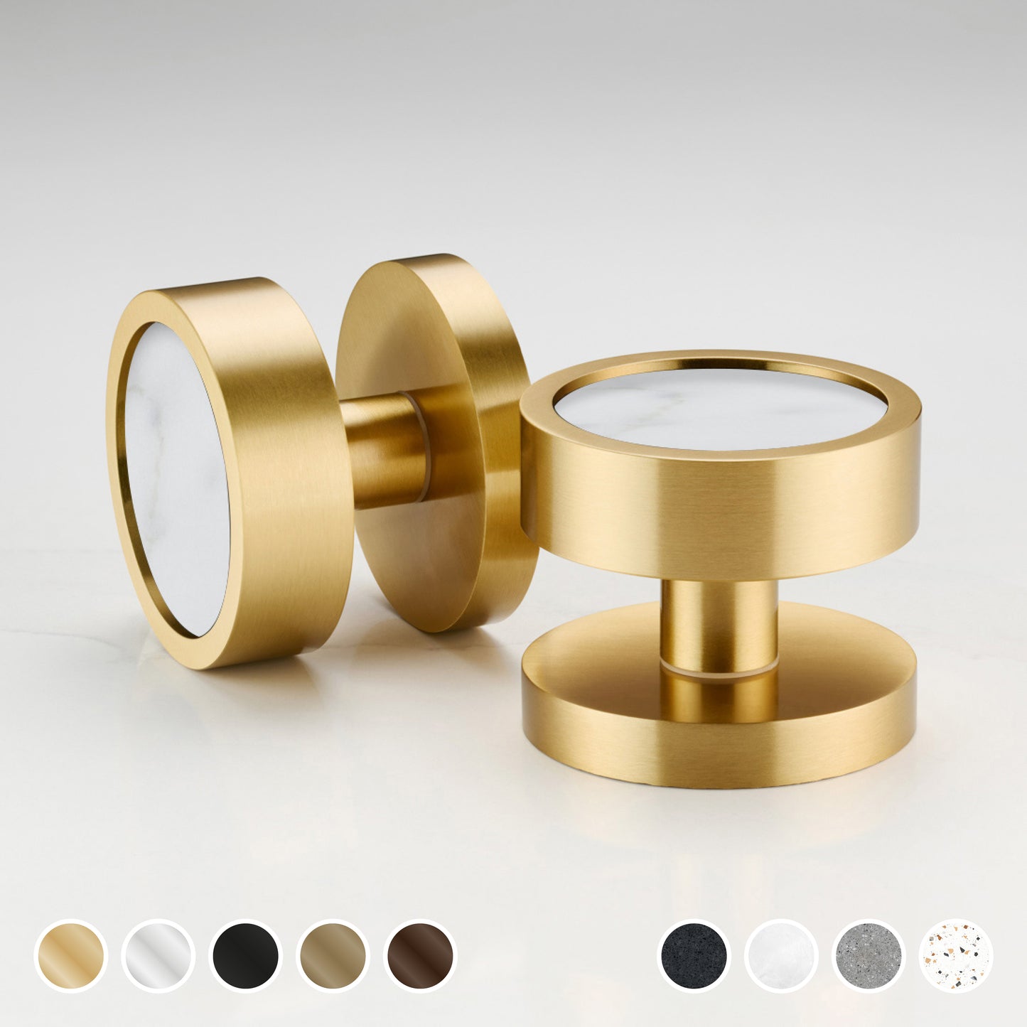 Brass & Terrazzo Mortice Door Knobs