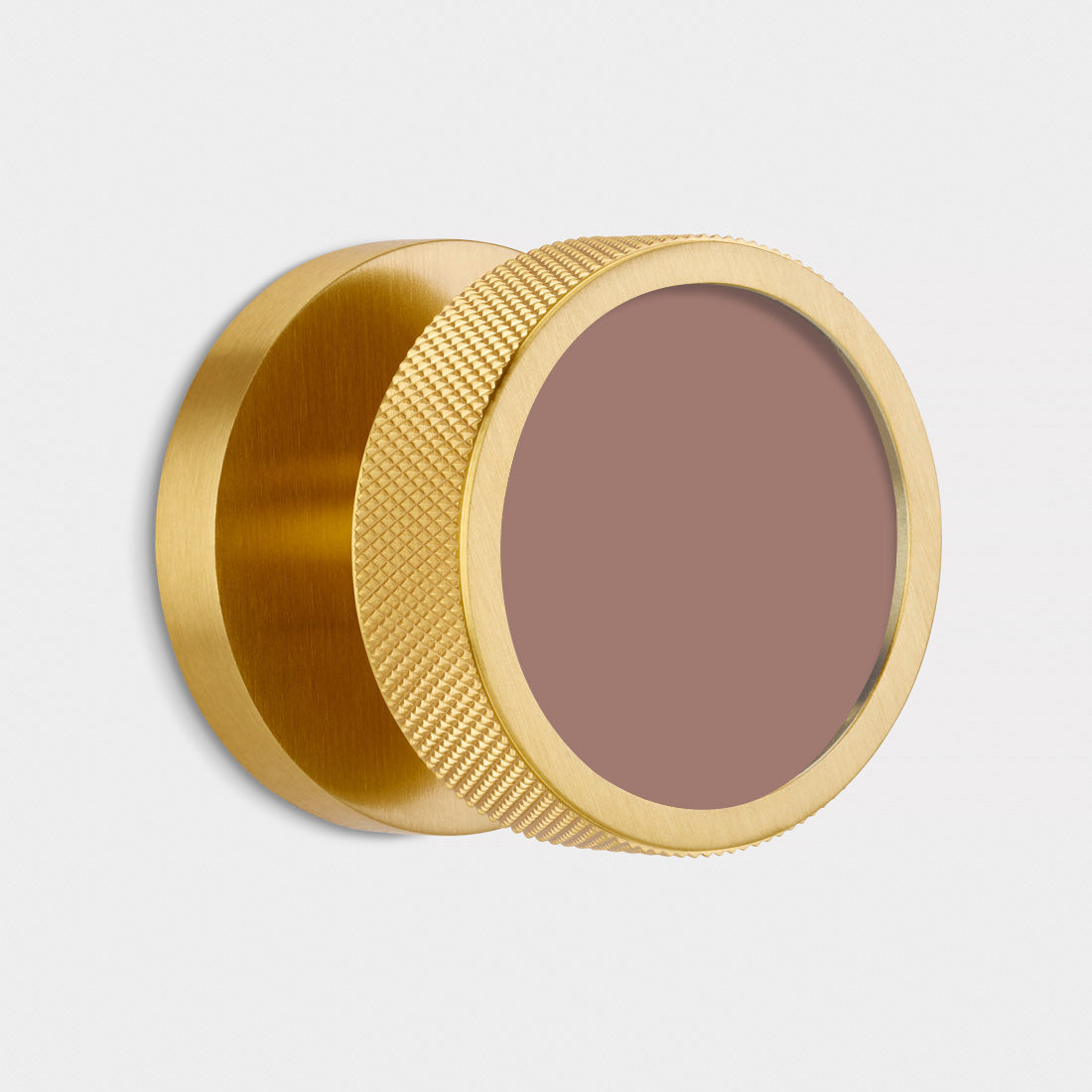 knurled brass and gloss mortice door knob