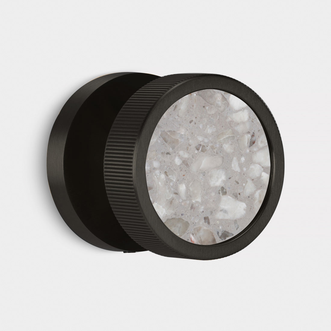 Brass & Terrazzo Mortice Door Knobs in Black