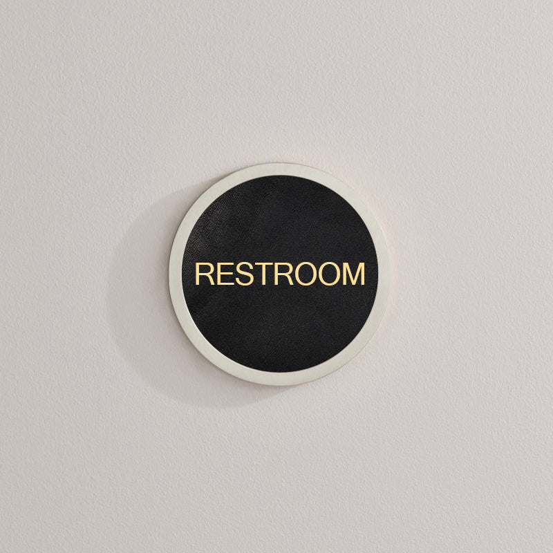 Personalised Name Brass & Leather Door Plaque in Silver