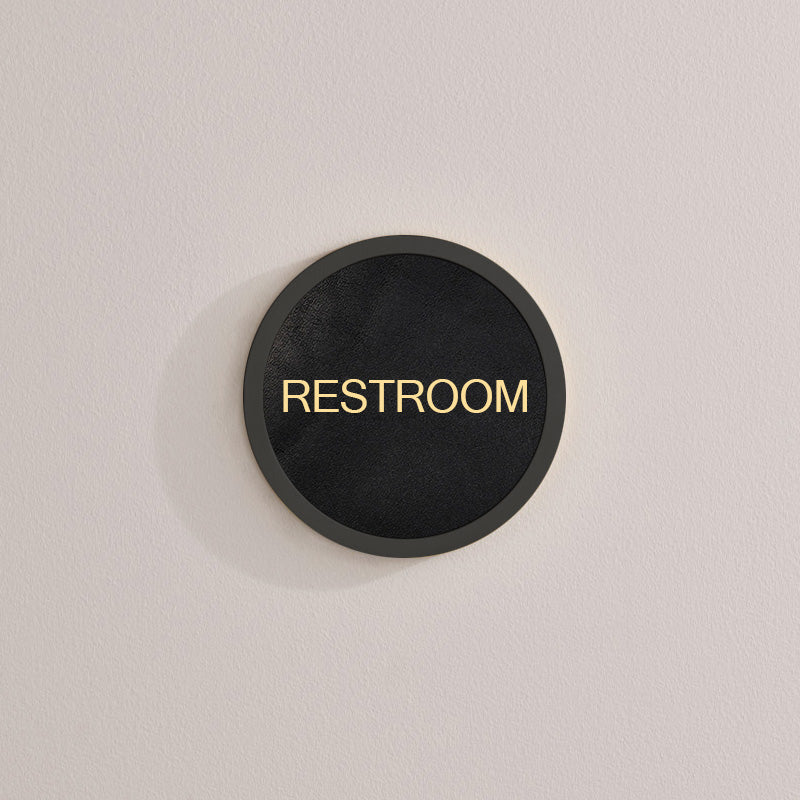 Personalised Name Brass & Leather Door Plaque in Black