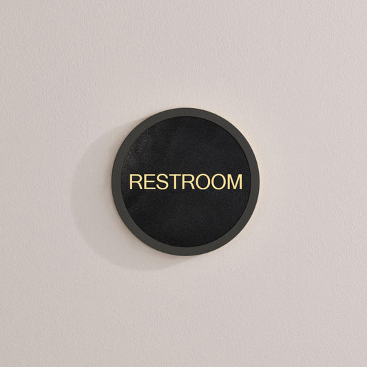 Personalised Name Brass & Leather Door Plaque in Black