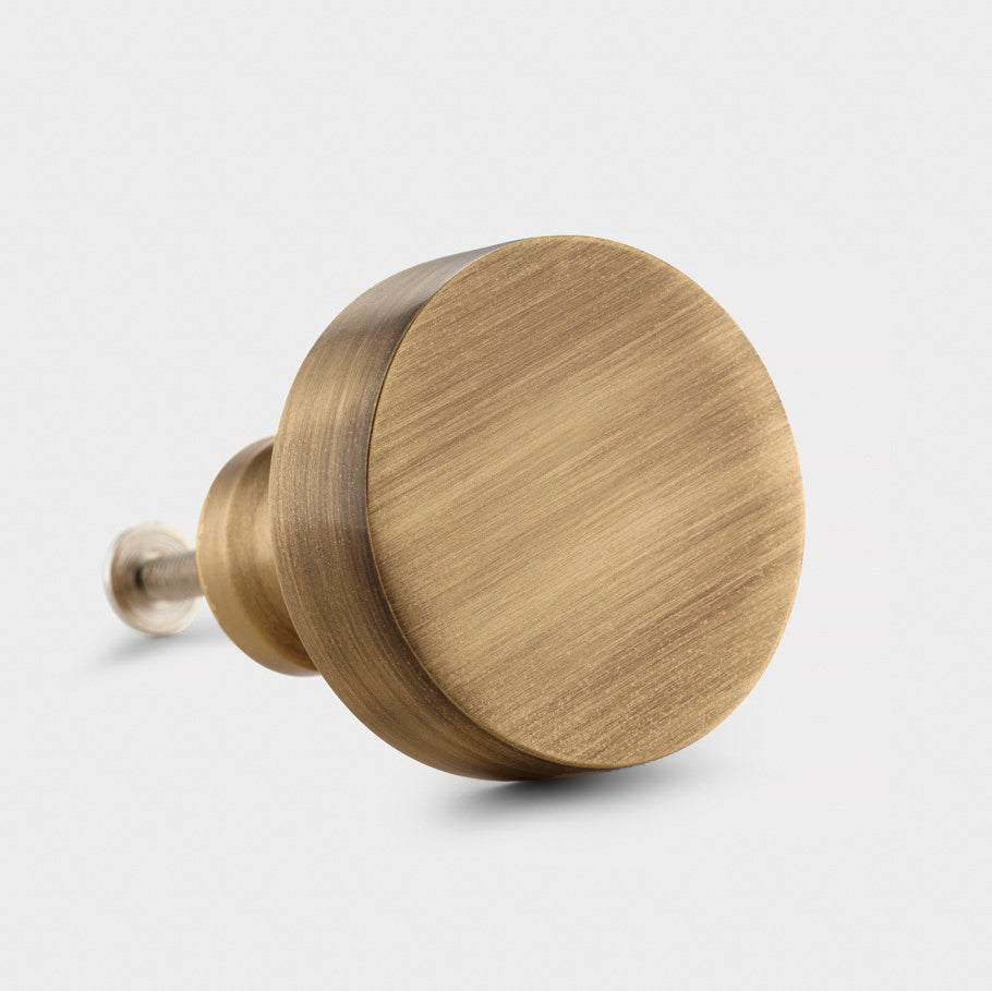 Brass Round Door Knobs in Antique