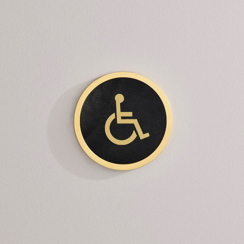 Brass & Leather Symbol Door Plaque in Gold