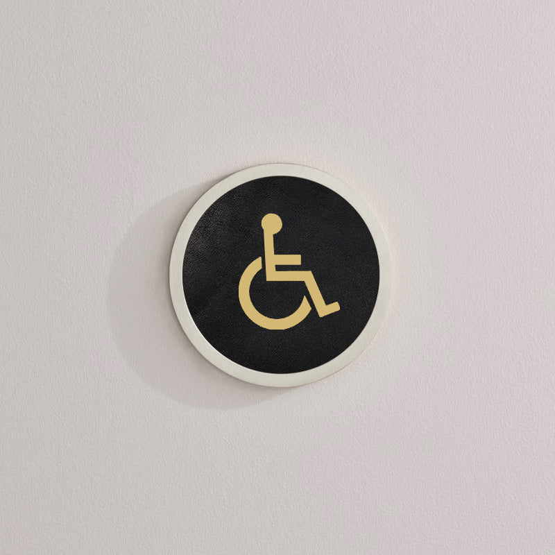 Brass & Leather Symbol Door Plaque in Silver