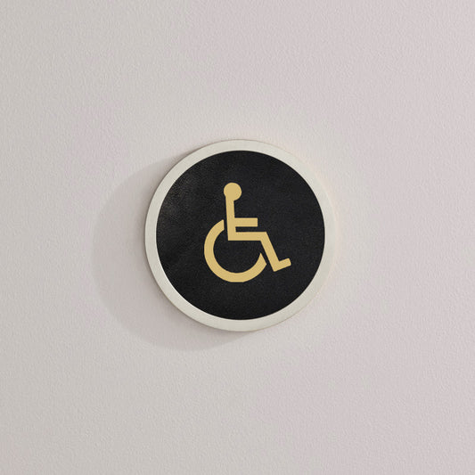 Brass & Leather Symbol Door Plaque in Silver