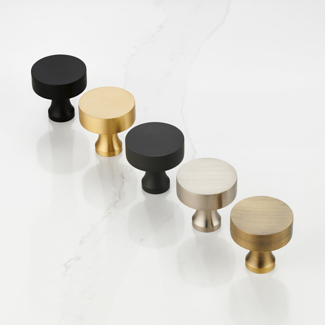 Brass Round Door Knobs in Gold