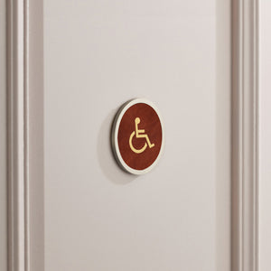 Brass & Leather Symbol Door Plaque in Silver