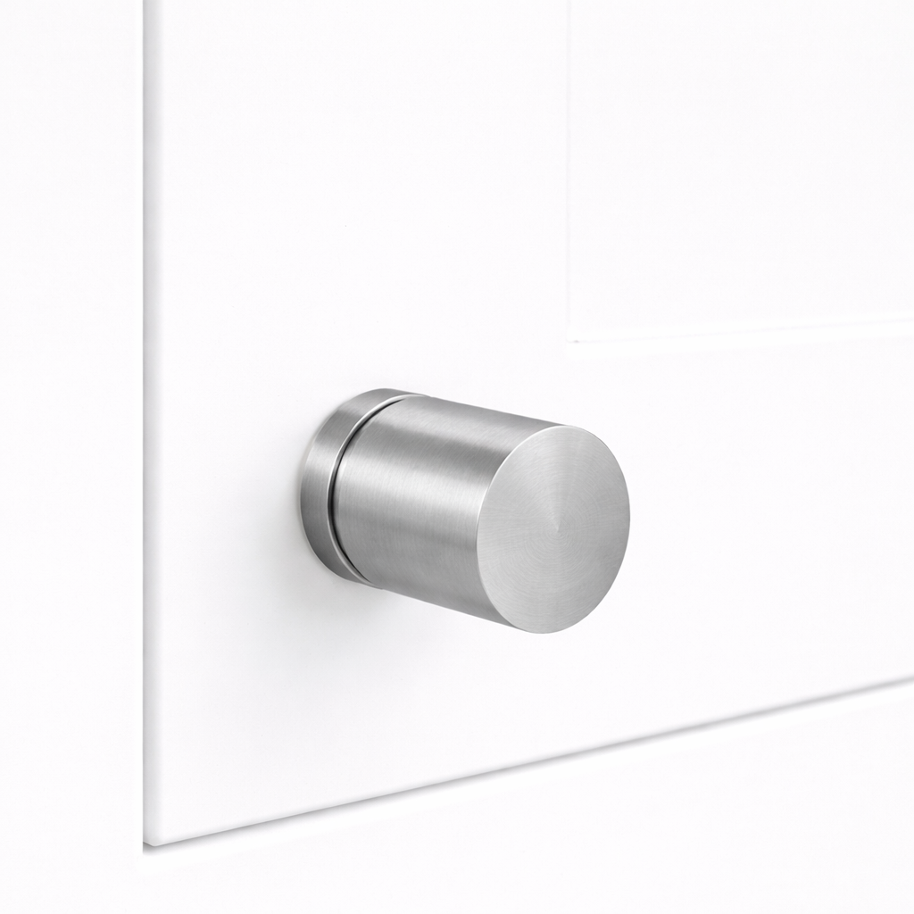 Brass Cylinder Pulls in Silver