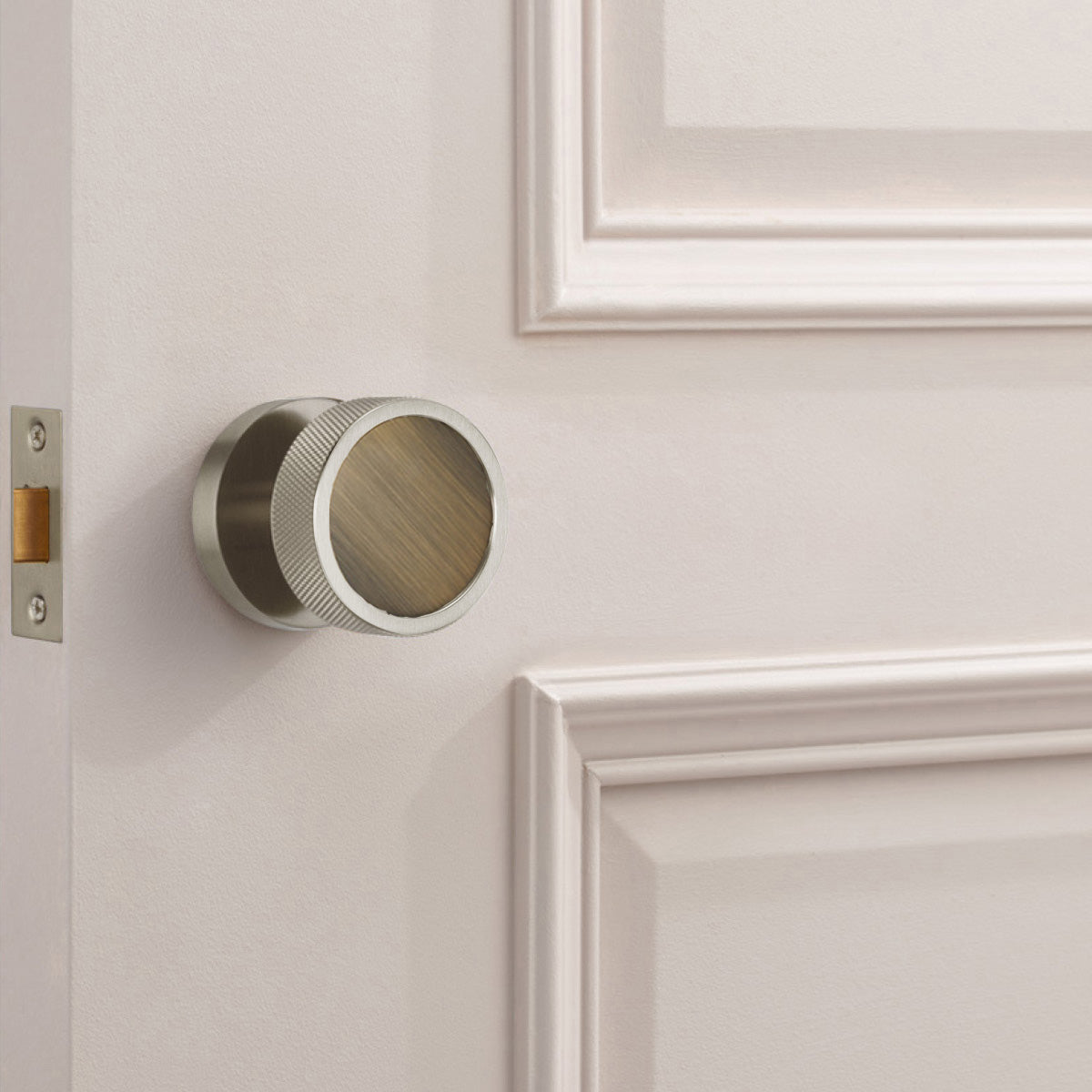 Brass Mortice Door Knobs in Silver