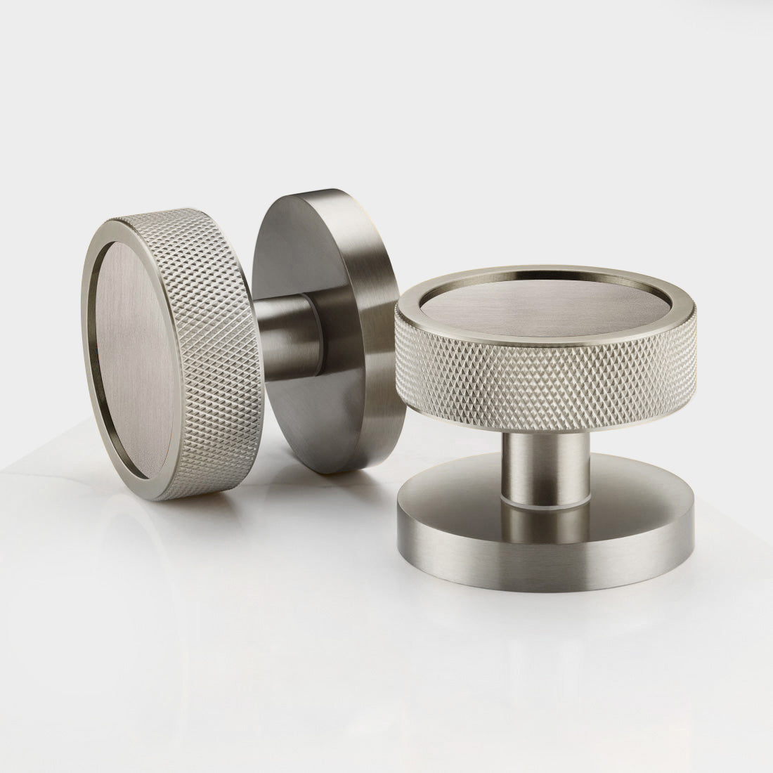 Brass Mortice Door Knobs in Silver