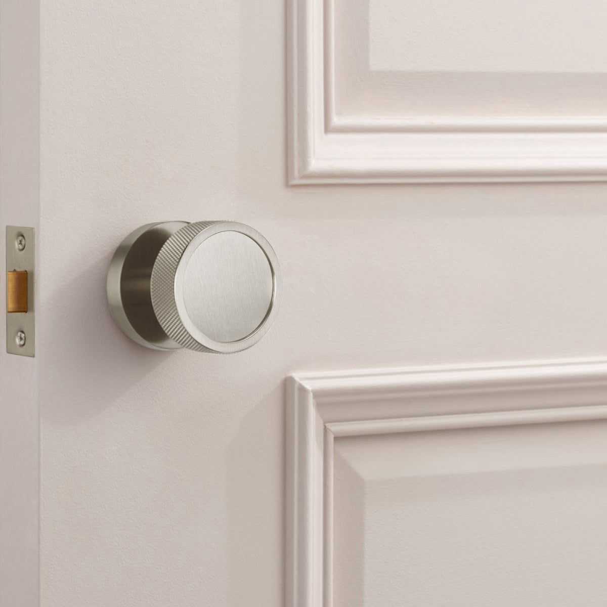 Brass Mortice Door Knobs in Silver