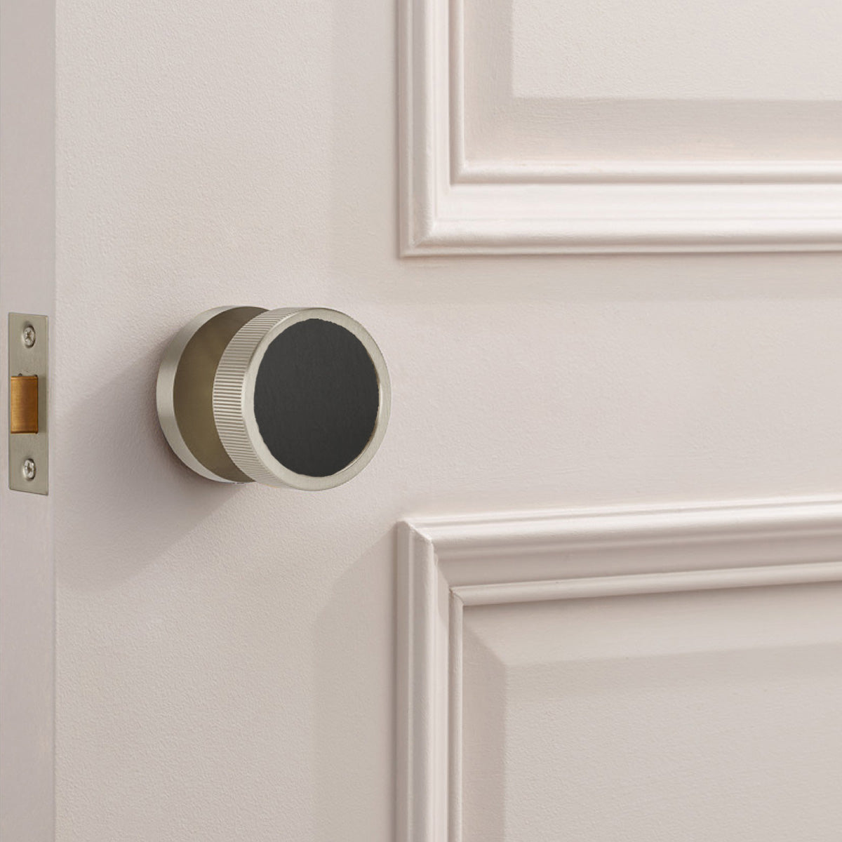 Brass Mortice Door Knobs in Silver