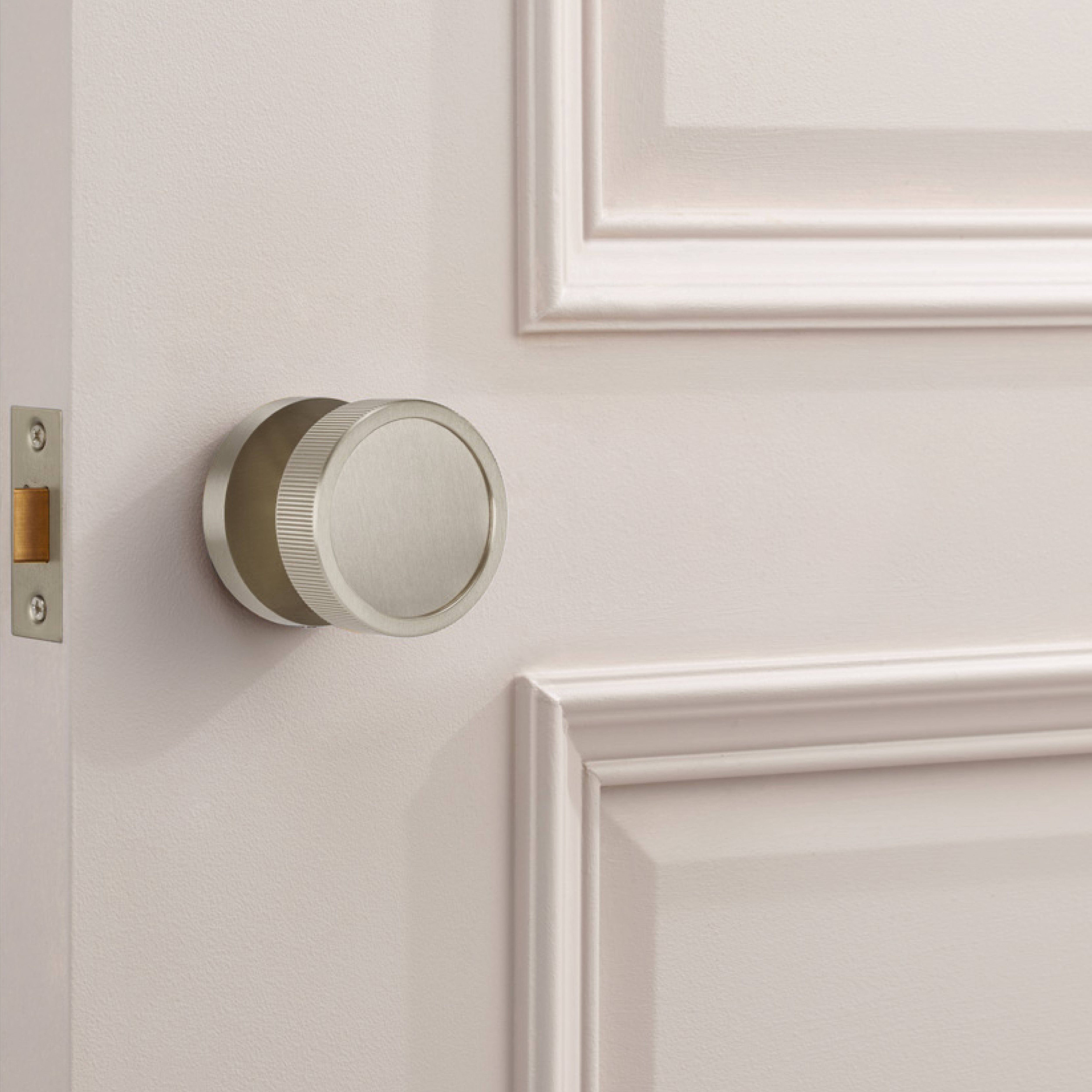 Brass Mortice Door Knobs in Silver