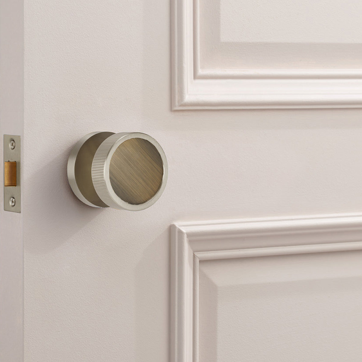 Brass Mortice Door Knobs in Silver